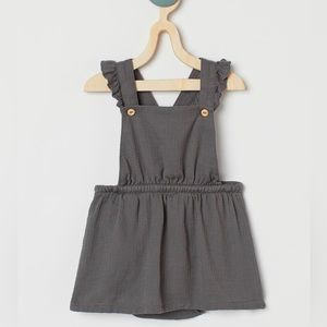 H&M- Gray Cotton Overall Dress